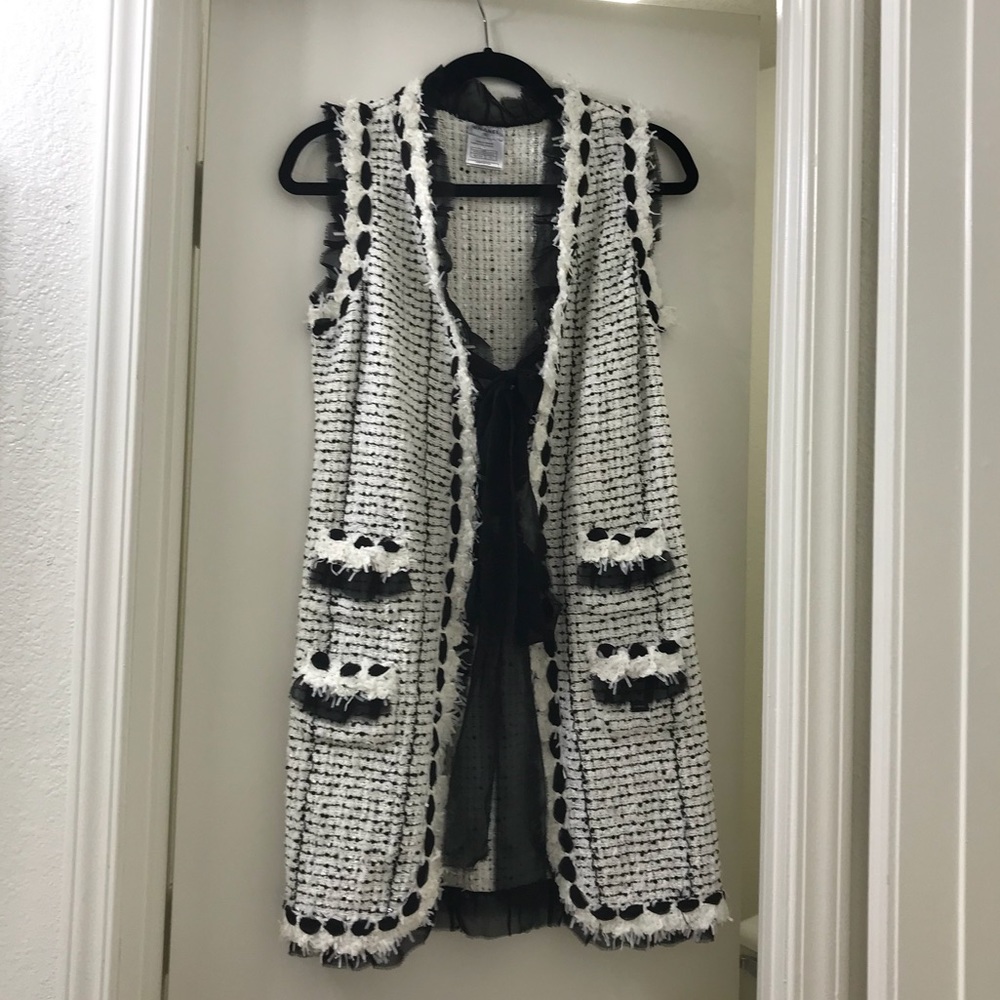 CHANEL tweed long vest